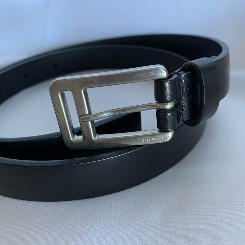 PRADA Black Narrow Leather Women’s Belt